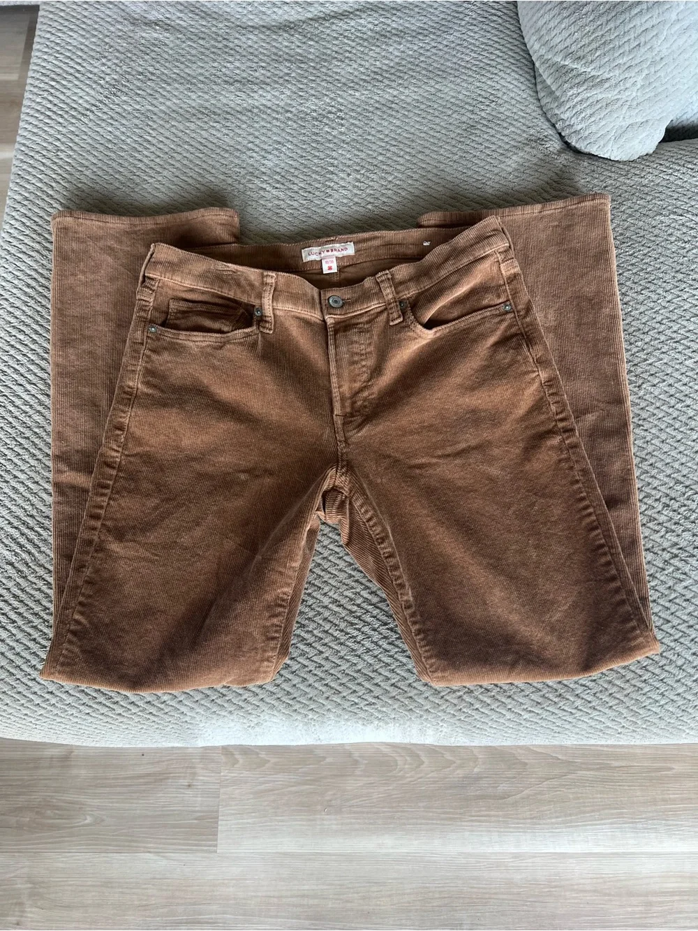 Lucky Brand Men's Brown Slim Straight Corduroy Jeans